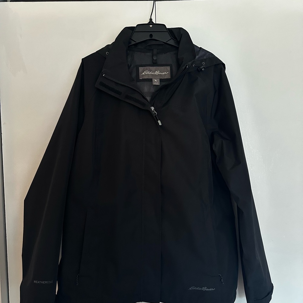 Eddie Bauer Black WeatherEdge Rain Jacket